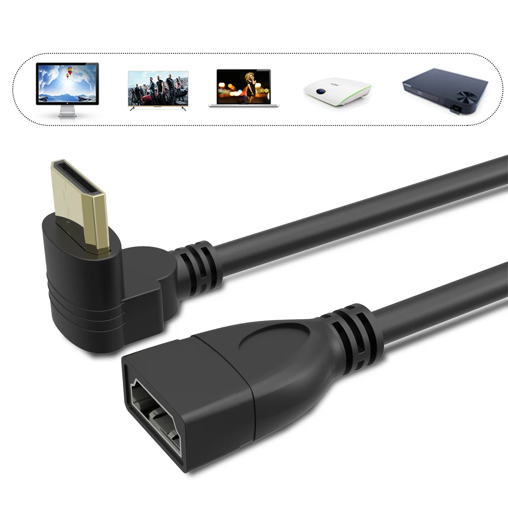 Противоположный прямоугольный мини-hdmi Мужской к HDMI Женский конвертер 90 градусов мини-hdmi адаптер конвертер адаптер HDTV разъем