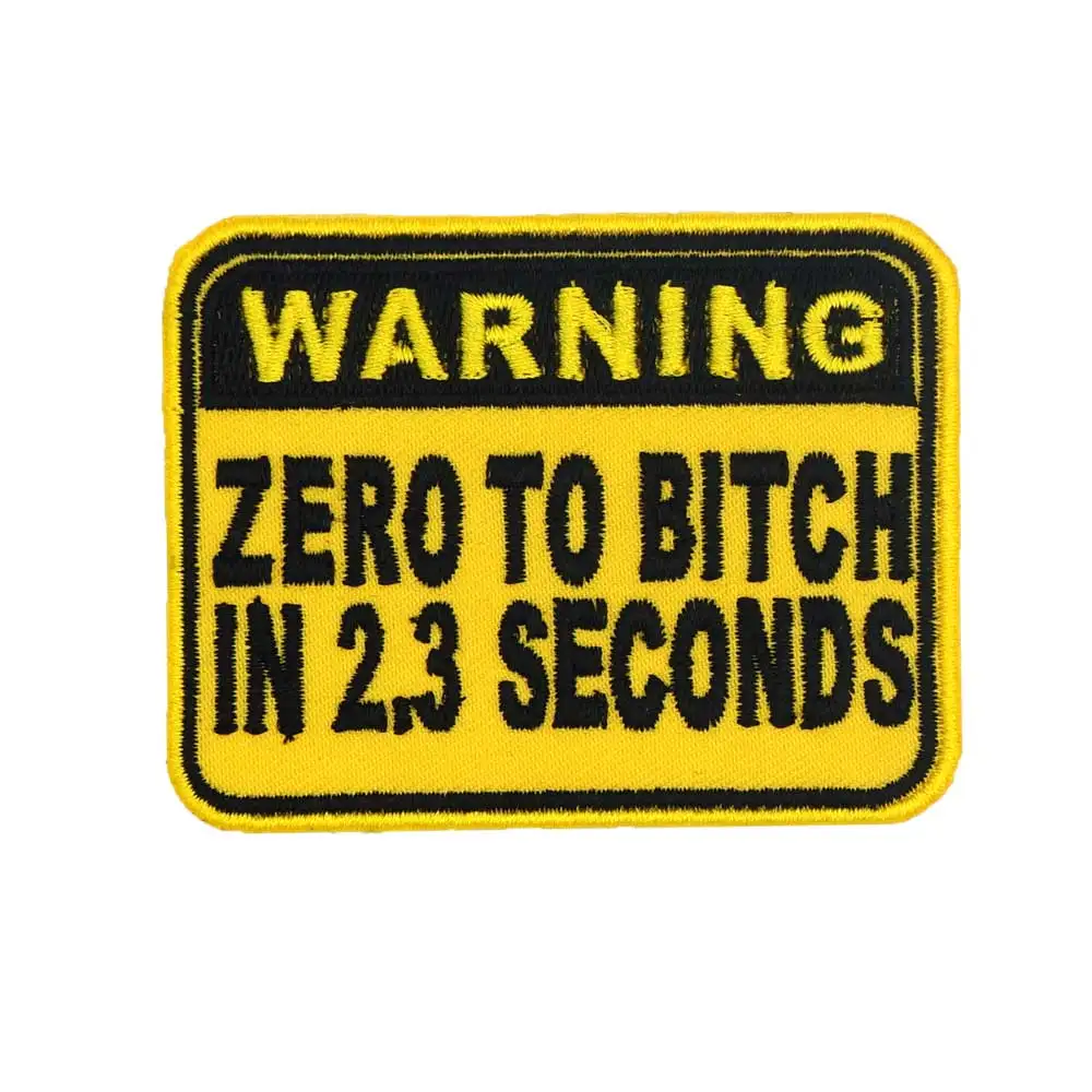Забавные байкерские мотоциклетные нашивки с надписью ZERO TO BITCH за 2 3 секунд