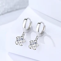 fashion flowers 925 sterling silver drop earrings for women pure s925 silver floral dangle earing jewelry accessories