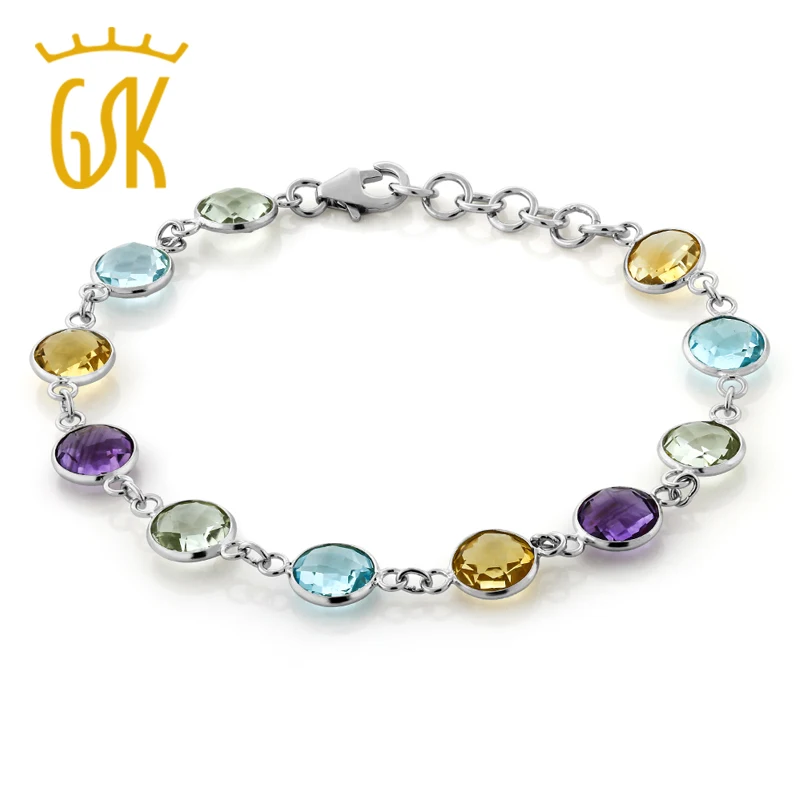 Женский браслет GemStoneKing Круглый из стерлингового серебра 925 пробы 8 мм 25 00