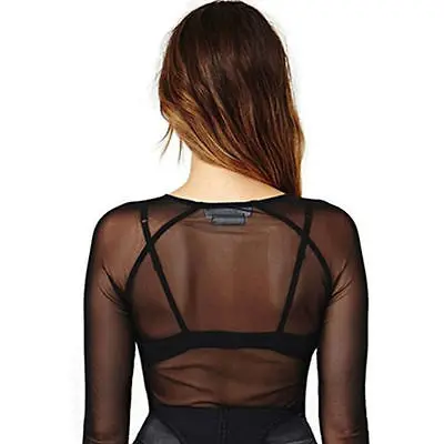 Женская Прозрачная Футболка с круглым вырезом прозрачные сетчатые облегающие