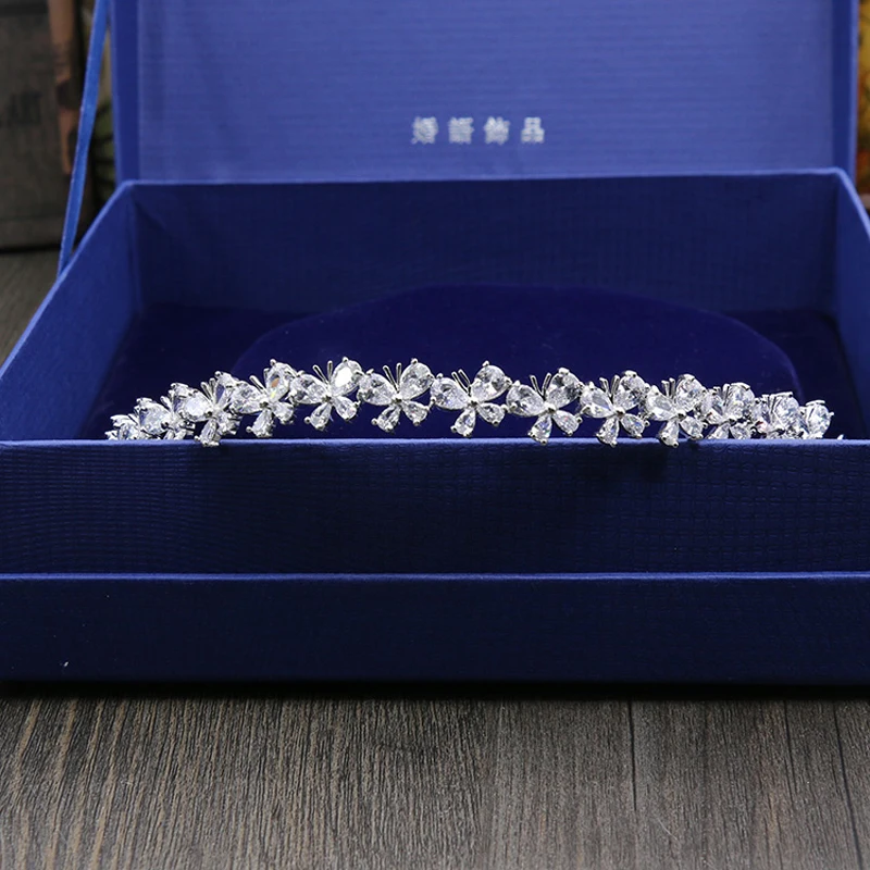 Бабочка цветок стиль Красота AAA + фианит голова ювелирные изделия Сверкающие