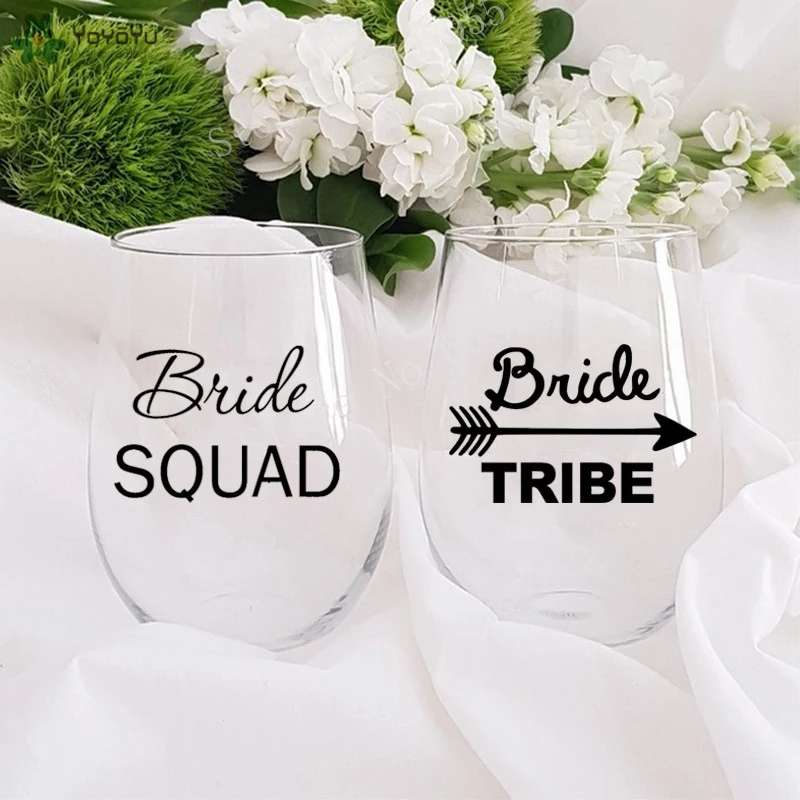 Bride Squad или надпись Tribe виниловые наклейки Водонепроницаемый съемный невесты