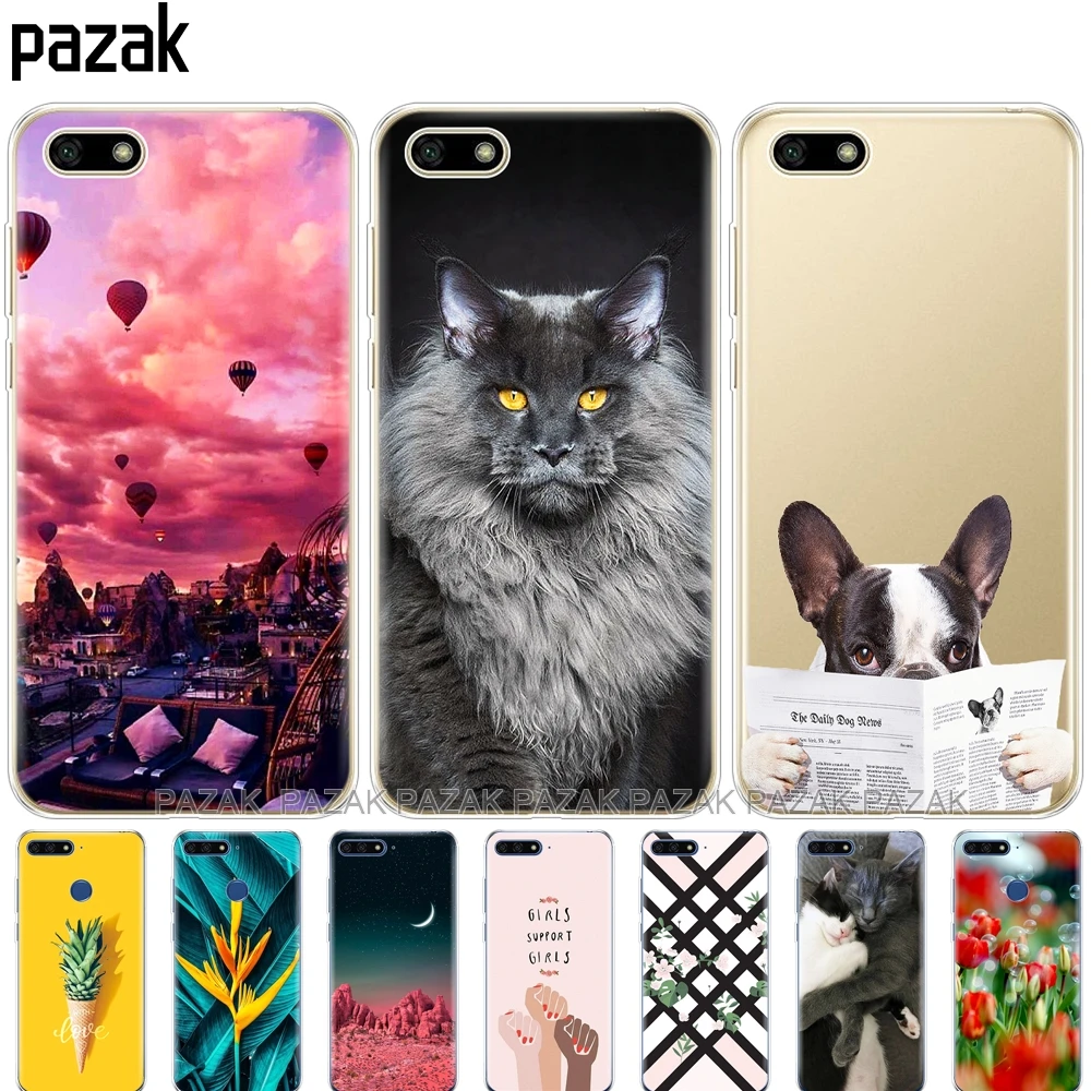 Силиконовый чехол для Huawei Honor 7A PRO huawei Y6 2018 Prime y5 prime Y9 телефона мягкий бампер из