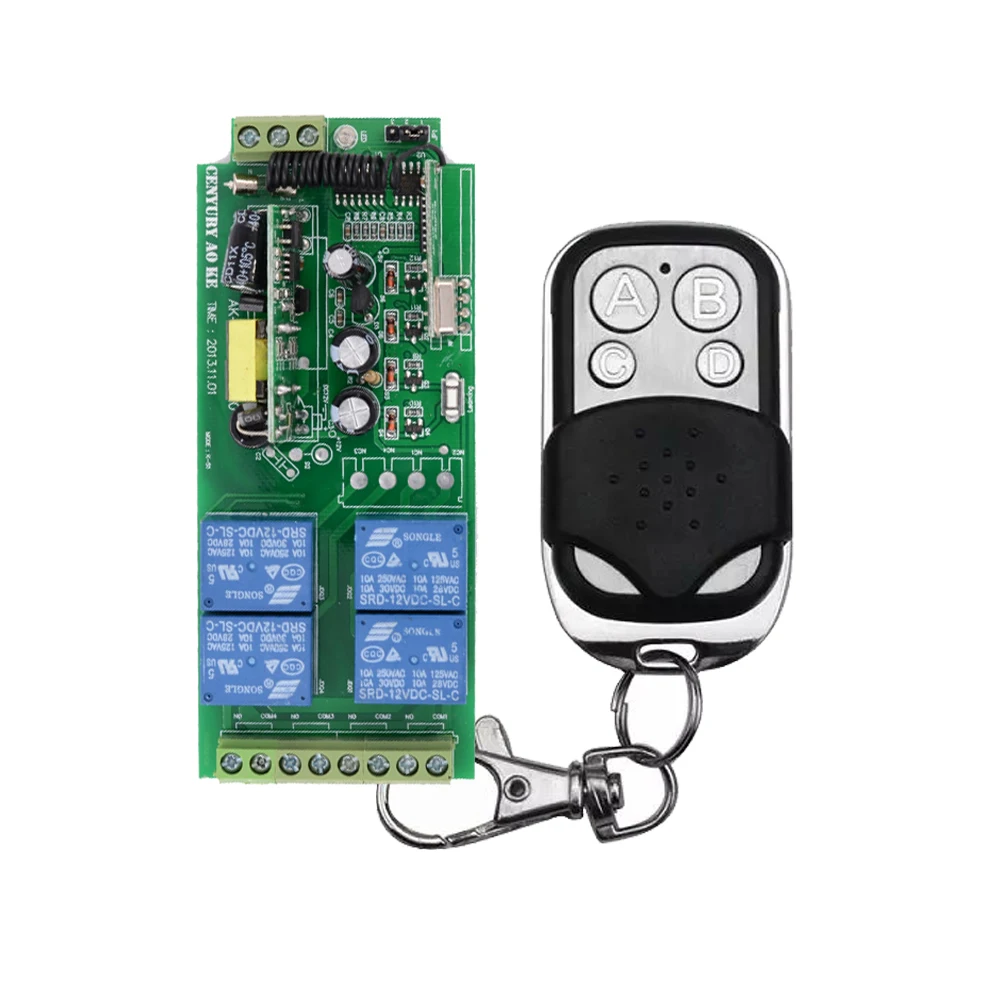 AC 85V ~ 250V 110V 220V RF 4 CH Широкополосный беспроводной ресивер передатчик|220v wireless control