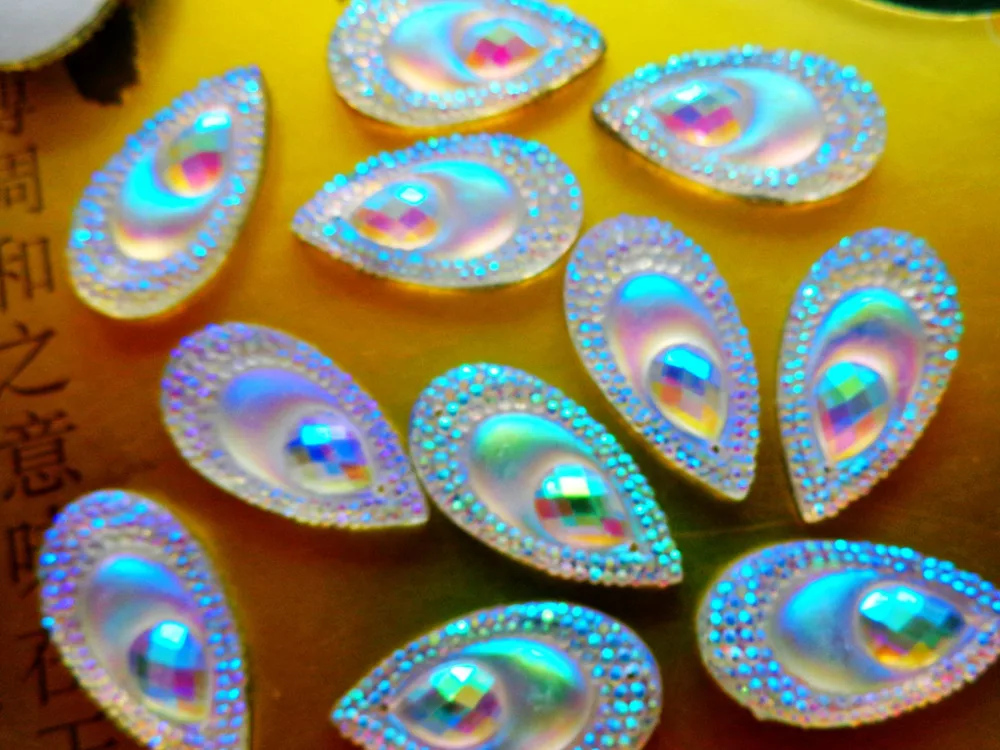 50 шт ослепительный прозрачный цвет AB Стразы в форме капли кристалл 16*30 мм