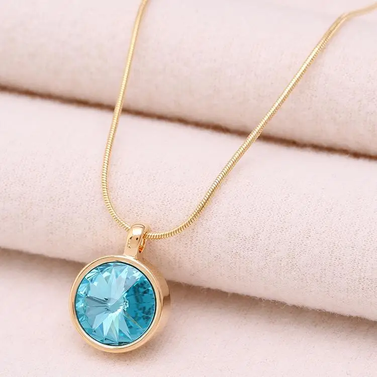 18K Real Gold Plated Женское модное ожерелье s& подвеска, ювелирное изделие, классическое ожерелье, кулон, золотой цвет, австрийские кристаллы, подвески, ювелирное изделие, X0217 - Окраска металла: 18K Real Gold Plated