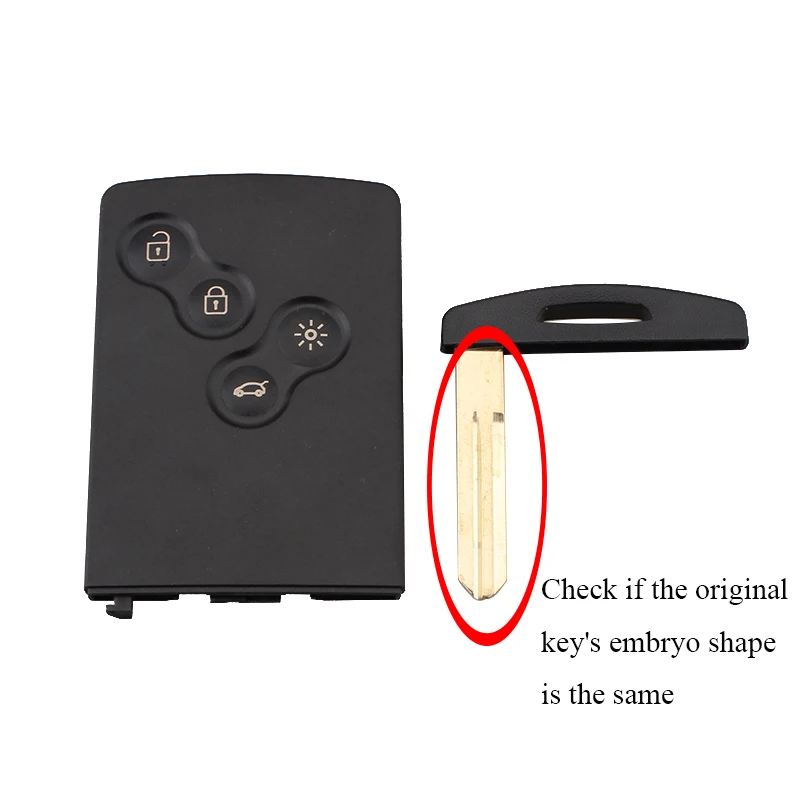 4Buttons GORBIN смарт-карта ключ чехол для RENAULT Laguna Koleos смарт-кард 2/3/4 кнопки ключа оболочки со вставкой маленький ключ лезвия - Количество кнопок: 4Buttons