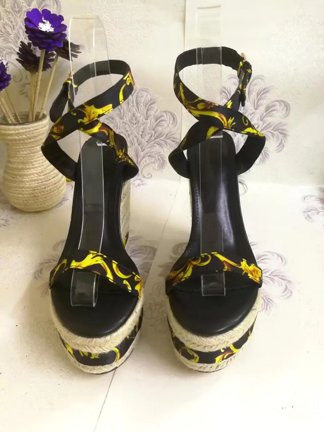 Сандалии женские на платформе Босоножки с открытым носком высокий каблук