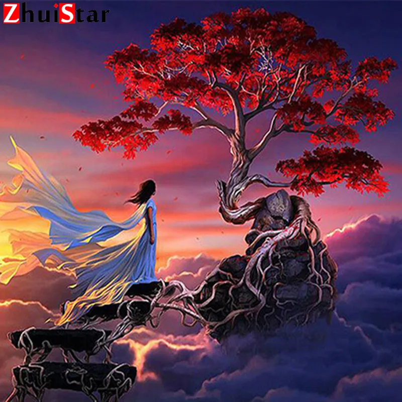 Zhui Star 5D DIY полный квадратный дрель человек и «дерево» Алмазная картина 3d Мозаика Алмазная вышивка украшение lwr