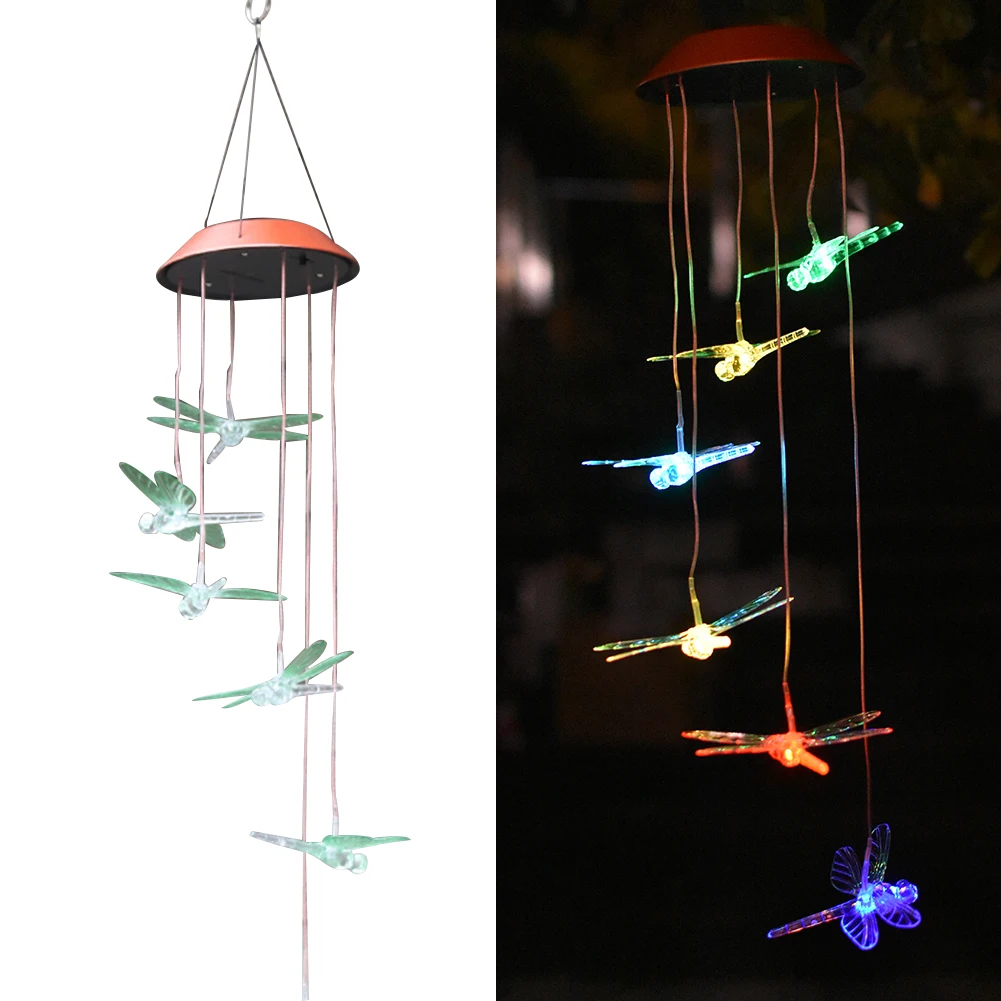 Солнечный светодиодный хрустальный колокольчик Hummingbird, меняющий цвет, водонепроницаемый, наружный декор, балконное крыльцо, патио, сад, украшение
