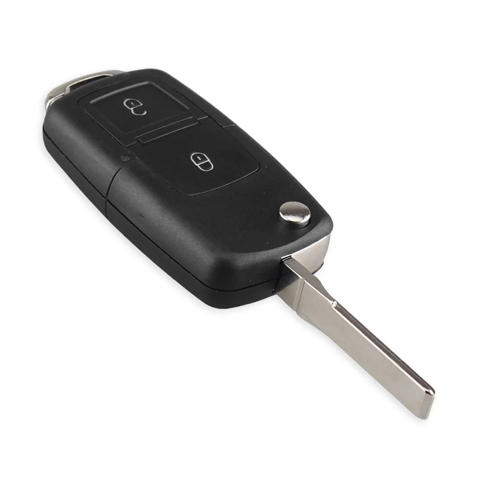 KEYYOU откидной Складной Дистанционный Автомобильный ключ чехол Брелок для VW polo passat b5 B6 Tiguan Golf 4 5 Seat Skoda HU66 Blade - Цвет: 2BT With Blade