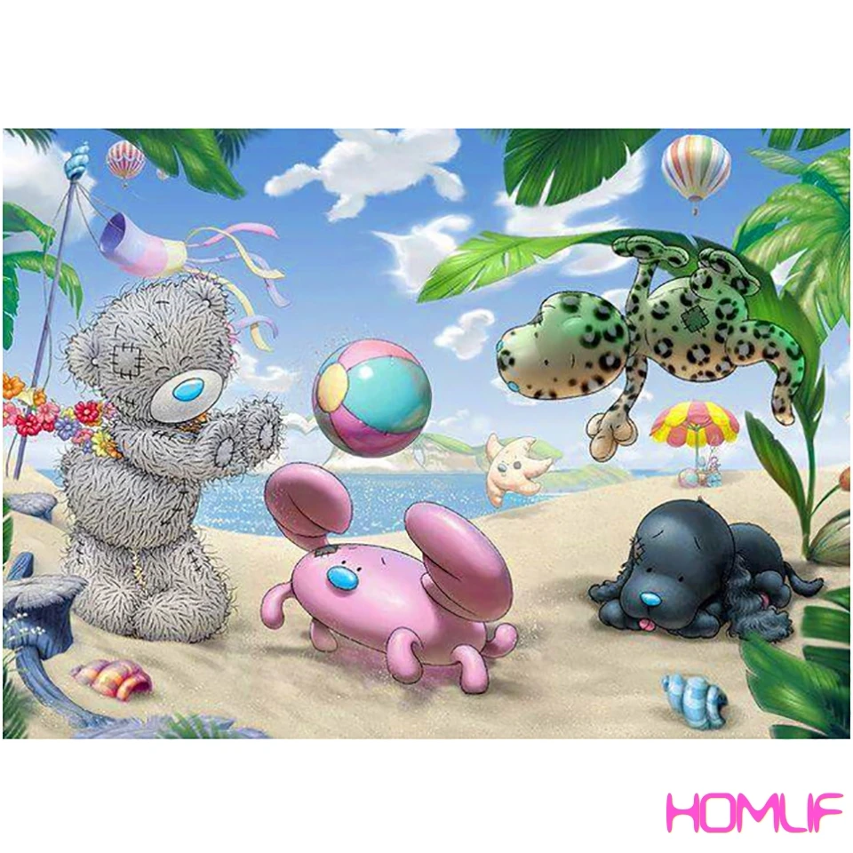 Алмазная живопись Картинка мультяшного животного для декора дома шитье вышивка продажа стежки бисерная мозаика стразы картинки.