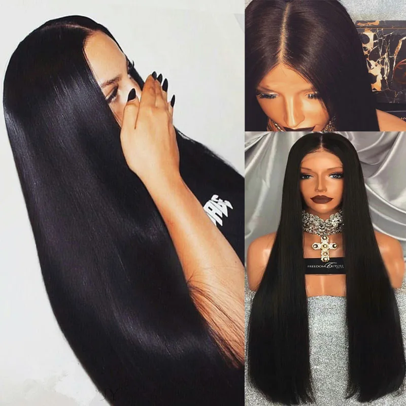 

Long Straight Ombre Black Synthetic Wigs For Women Cosplay Hair Heat Resistant Wig Hair