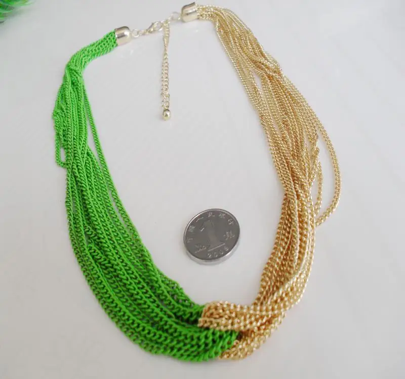 fashion several layes neon rose red blue green yellow chain Necklace | Украшения и аксессуары