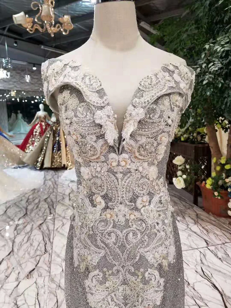 Длинное вечернее платье-Русалка с открытыми плечами 2020 | Свадьбы и торжества