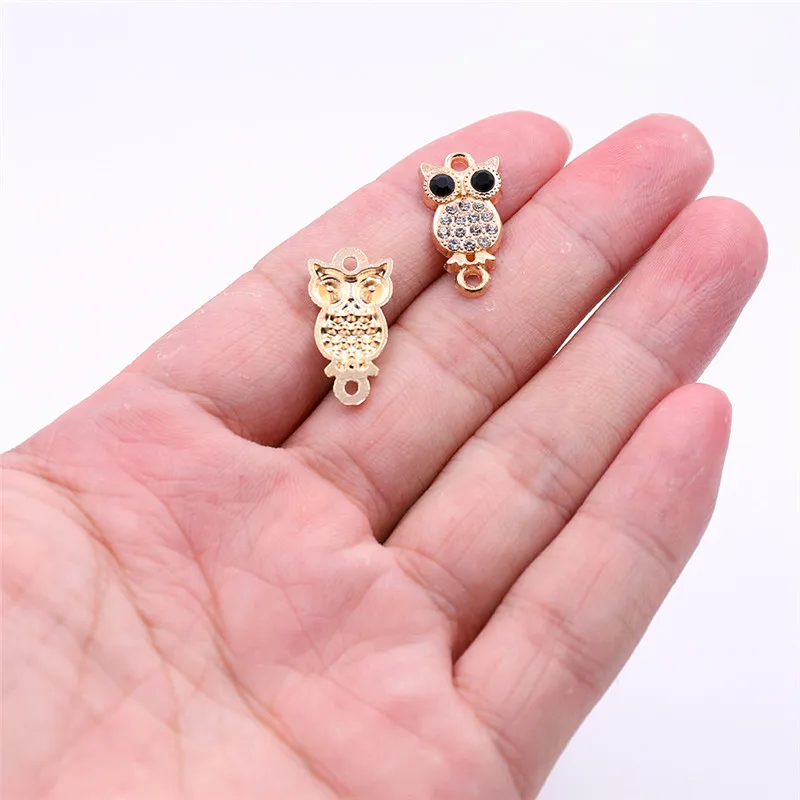 24 10pcs Owl Все 10 шт золотые ювелирные изделия аксессуары животных завод Стразы шармы-соединители для самостоятельного изготовления ювелирных изделий Ювелирные компоненты - Цвет: 24 10pcs Owl