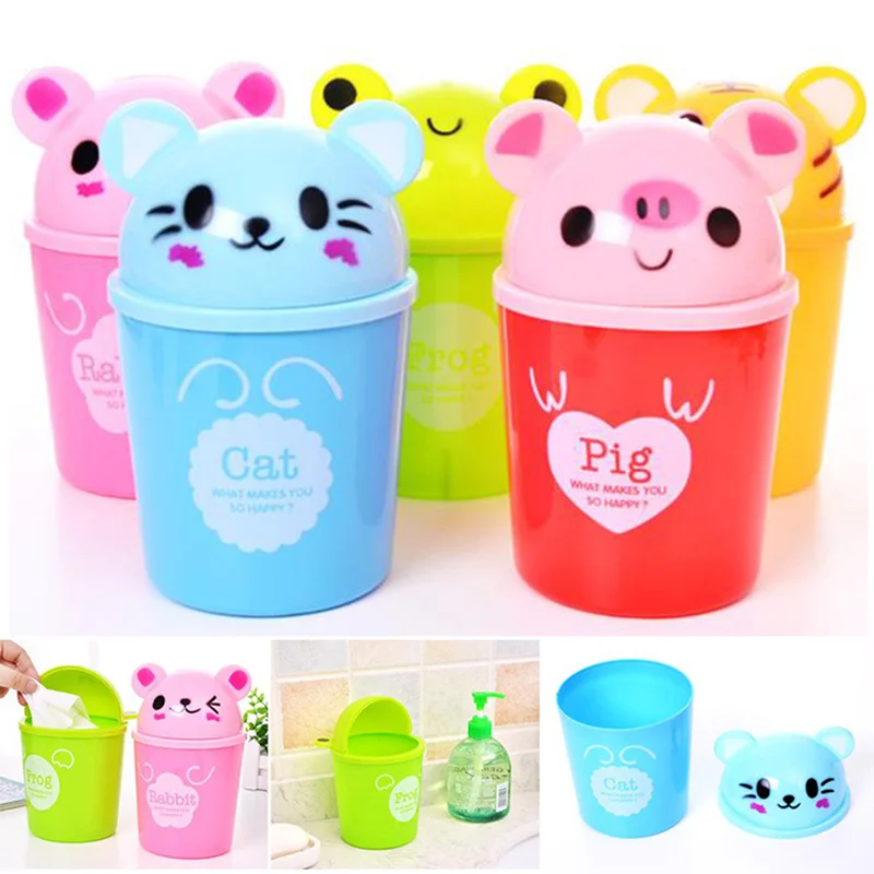 Ящик для мусора на столе баночки милый пластиковый мини Настольная мусорный ящик