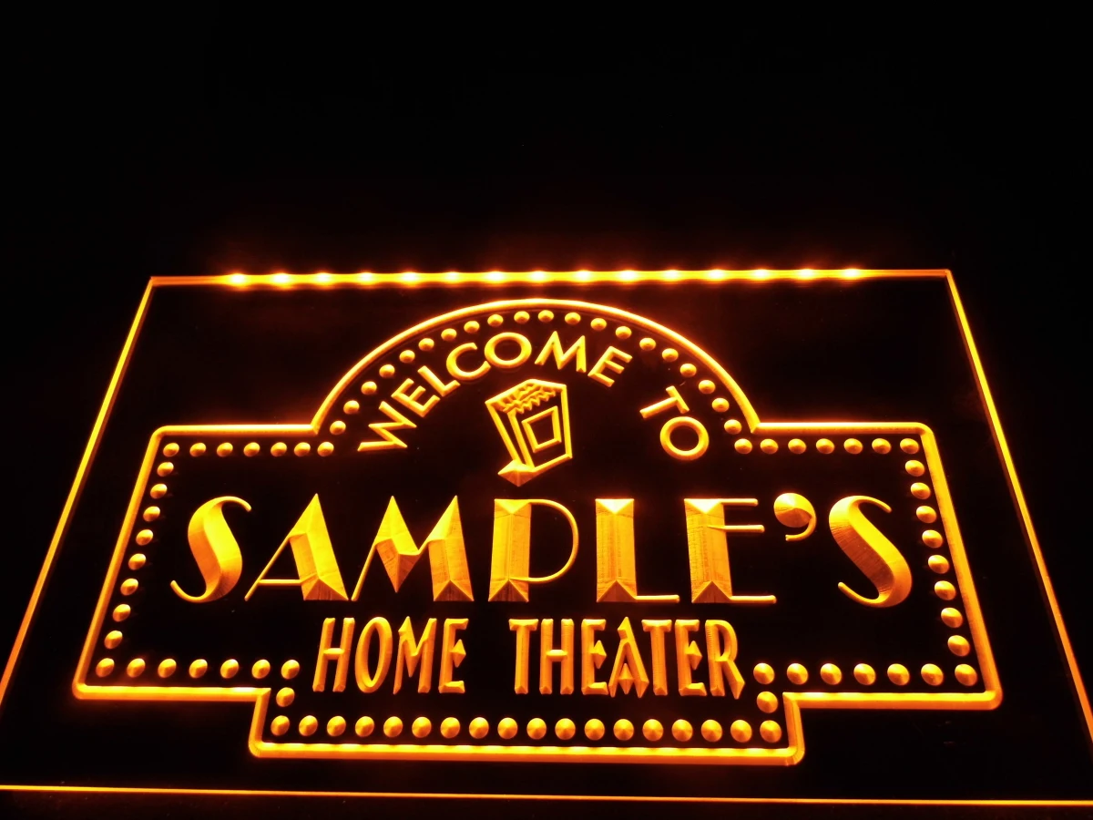 DZ009 Имя персонализированные пользовательские Home Театр Бар неоновая вывеска для