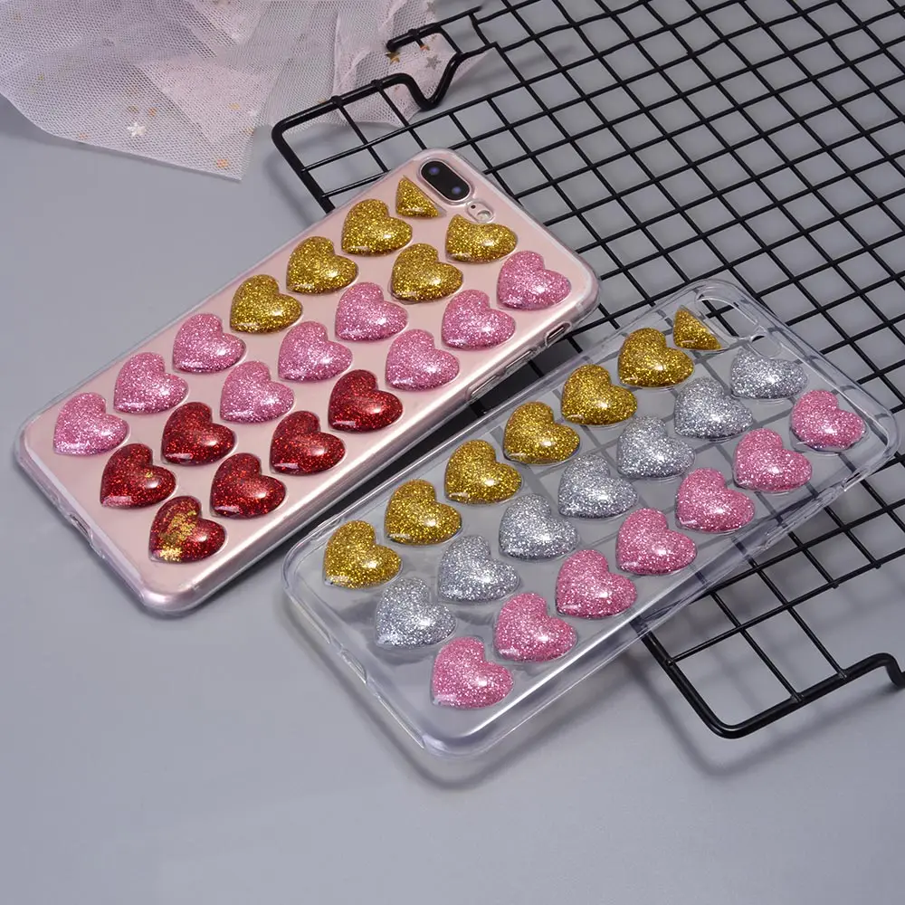 Дергаться мерное Сердце чехол для iPhone 7 Plus Чехлы TPU крышка телефон Coque милый Полный