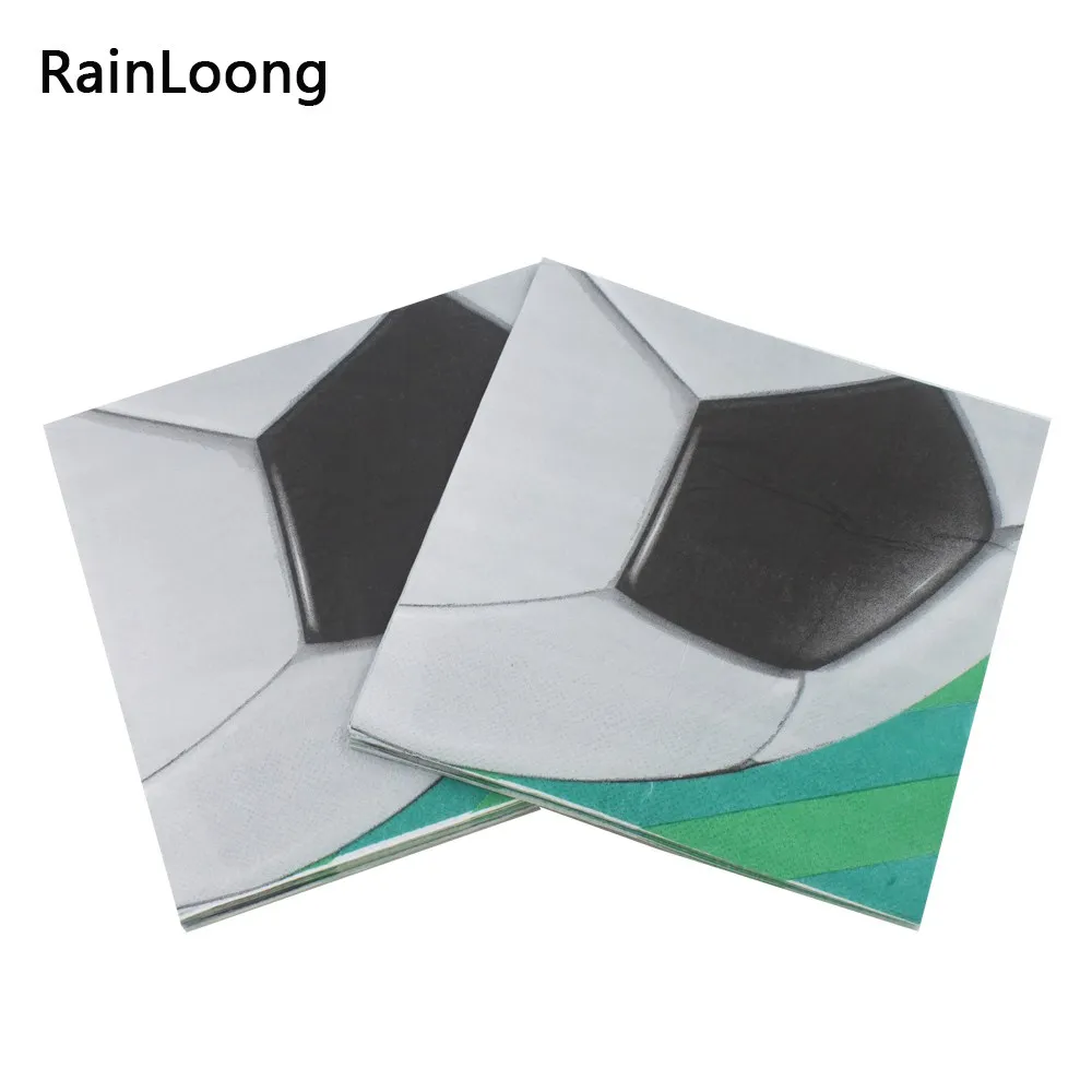 [RainLoong] принты "Футбол" бумажные салфетки спортивные для вечерние столовые салфетки поставка украшений для вечеринки 33*33 см 20 шт./упак./лот - Цвет: C