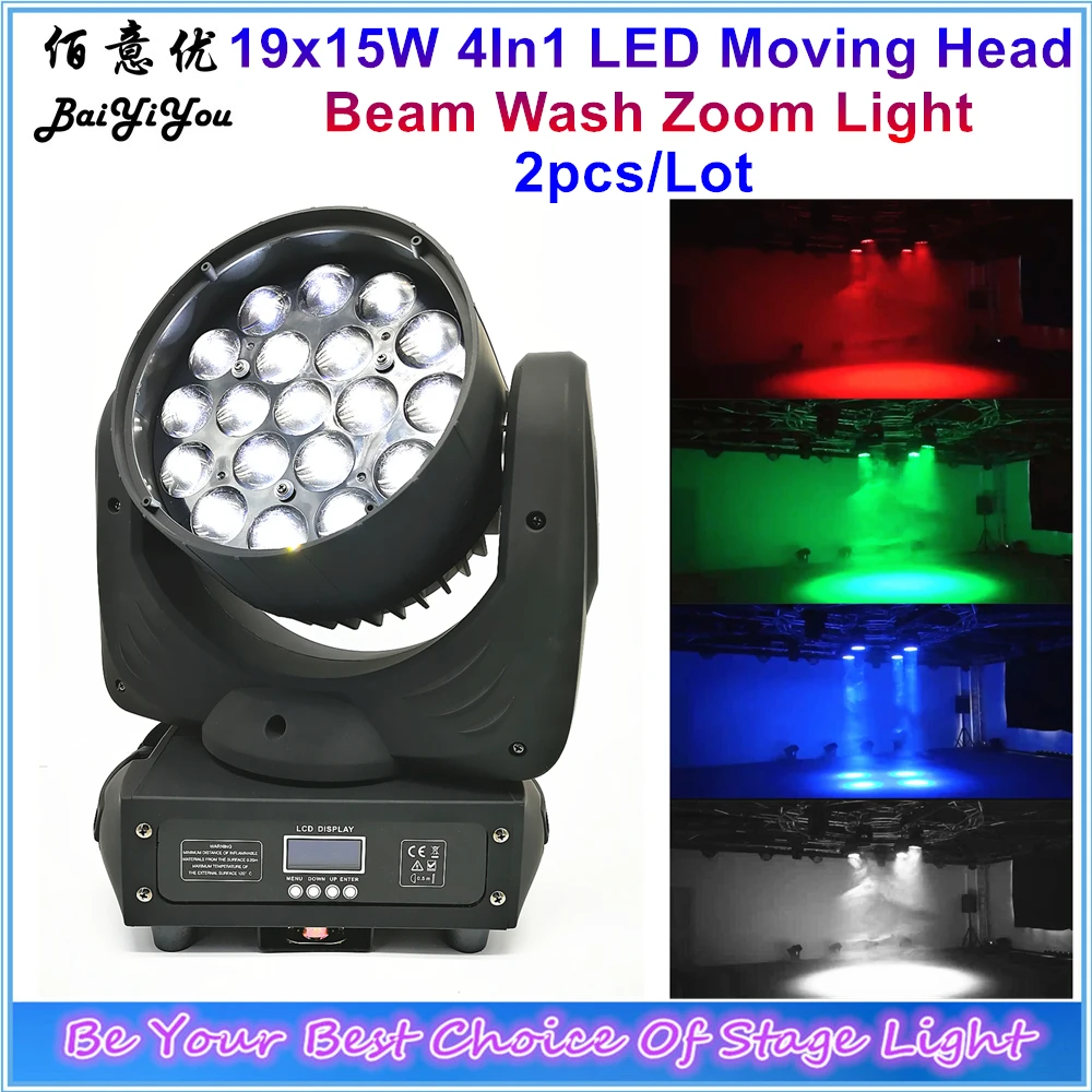 Новый 19pcs x 15W RGBW 4In1 светодиодный переносное потолочное освещение мыть зум