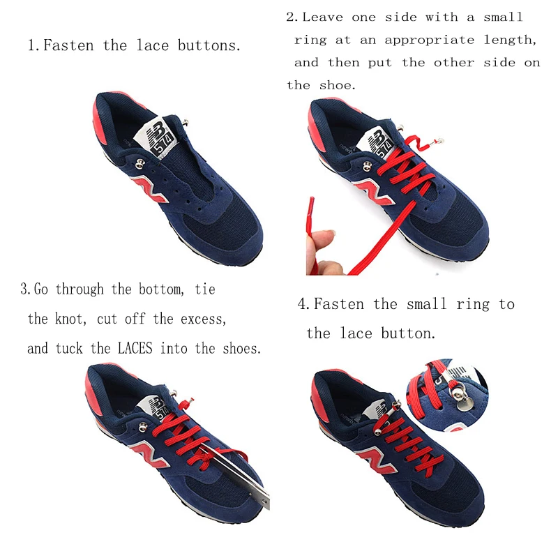 

Lazy shoelace creative button smart round plate without tying shoelace flat men women shoelace sports leisure color stretch