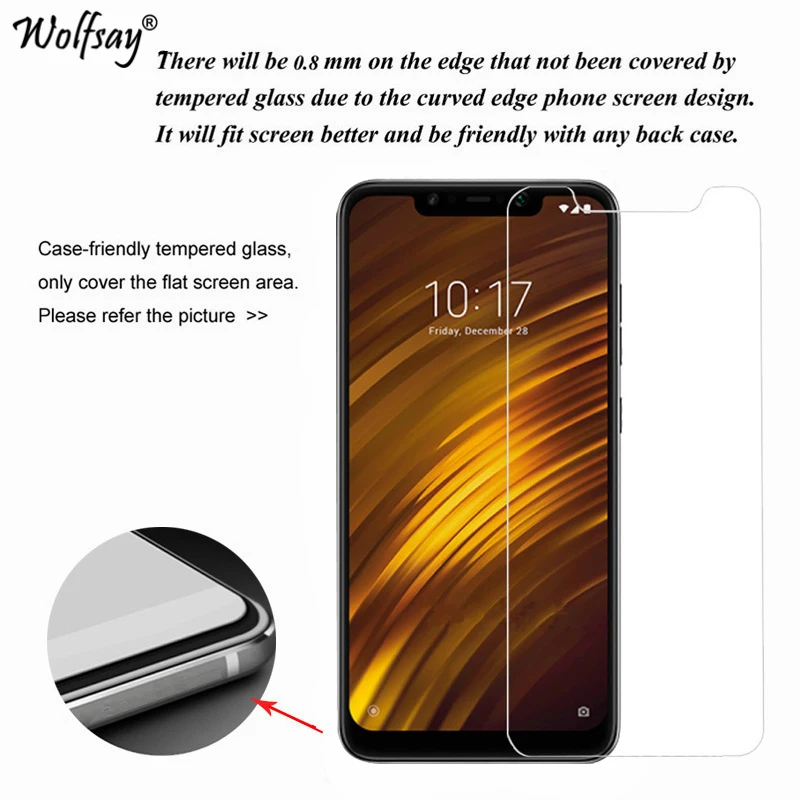 2 шт. стекло для Xiaomi Pocophone F1 защита экрана закаленное защитное пленка телефона