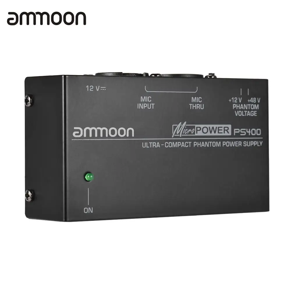 Сверхкомпактный конденсаторный микрофон ammoon с фантомным источником питания + 12 В