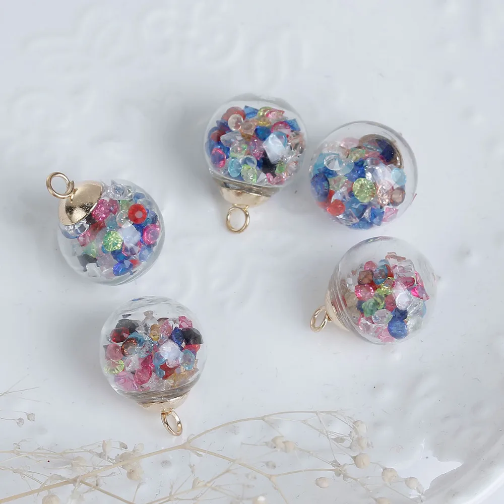 DoreenBeads DIY кулон прозрачный стеклянный глобус бутылка амулеты многоцветные Стразы