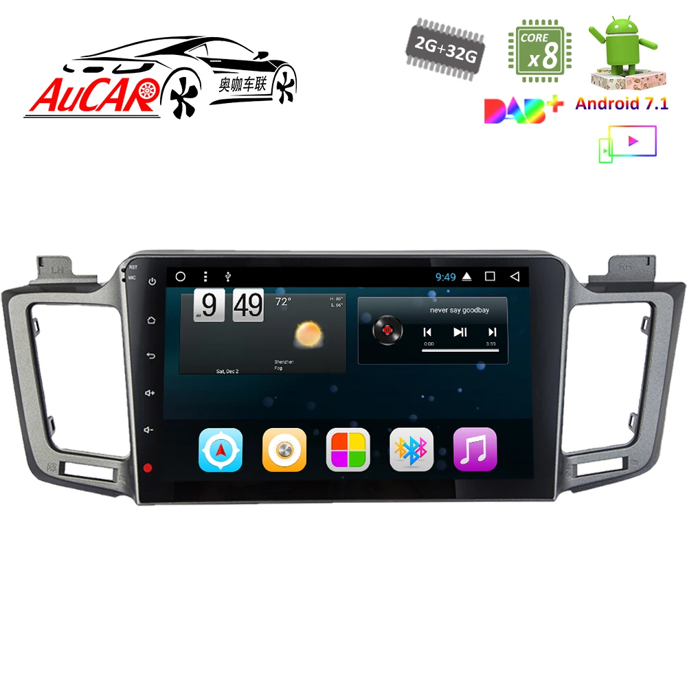 

Android 7,1 10,1 "GPS навигационная система для Toyota RAV4 2014-2016 1024*600 автомобильное аудио радио с Bluetooth и GPS WIFI 4G стерео AUX OBD2