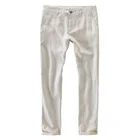 Мужские брюки-карго, летние, из 2020 льна, тонкие, белые, дышащие, повседневные, прямые, деловые, 100%