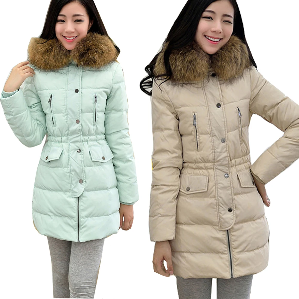 2019 женский меховой воротник хлопковое пальто с капюшоном куртка теплая