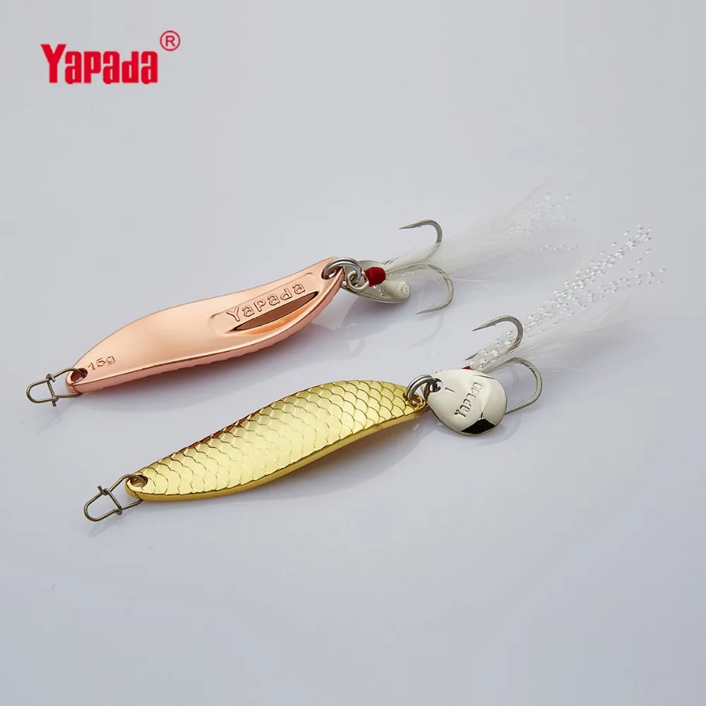 YAPADA Spoon 013 Loong тройной крючок + перо коготь с блестками 10 г/55 мм 15 20 г/58 многоцветная