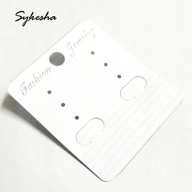 

New 5*4.5cm 50 pcs/Pack White Ear Hooks Earring Display Cards Packing Accessories