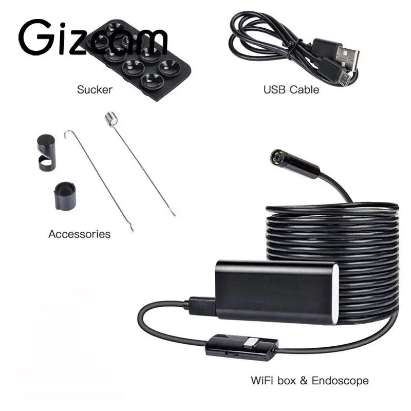 2 м 5 мм Водонепроницаемый IP67 WI-FI эндоскопа бороскоп Камера для IOS и Android - купить по