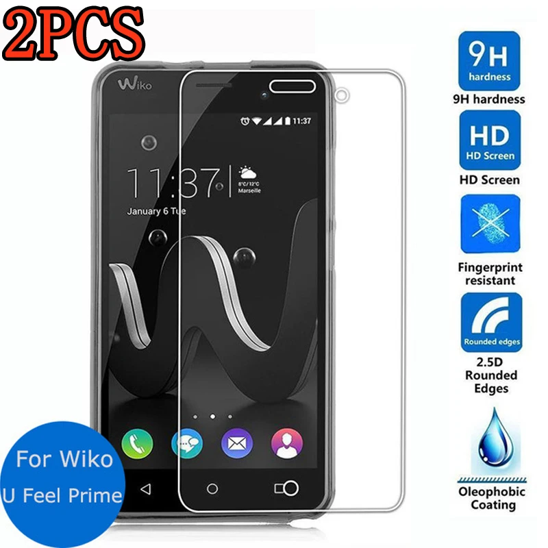 2 шт. закаленное стекло для WIKO U FEEL PRIME защитная пленка 9H защита экрана