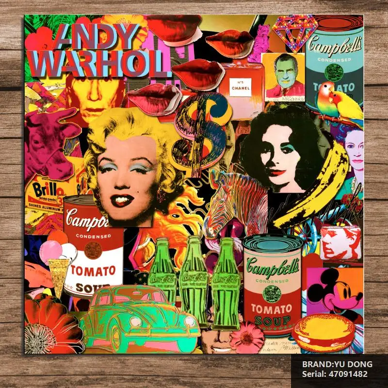 Энди Уорхол Портрет Классическая Картина Маслом Рисование искусство Спрей Без