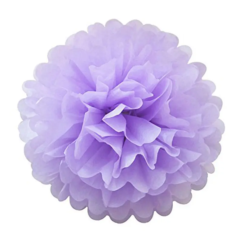 Lavender 1 шт., размер: 4/6/8/10/12 дюймов ткани Бумага Pom украшения в виде помпонов цветком ручной работы Цветочные шары из бумаги для вечеринок и свадебных церемоний украшения для дома - Цвет: Lavender