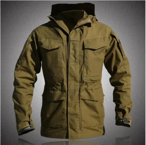 brown M65 армейская одежда, тактическая ветровка, мужская осенне-зимняя куртка, водонепроницаемая, износостойкая, ветрозащитная, дышащая, для рыбалки - Цвет: brown
