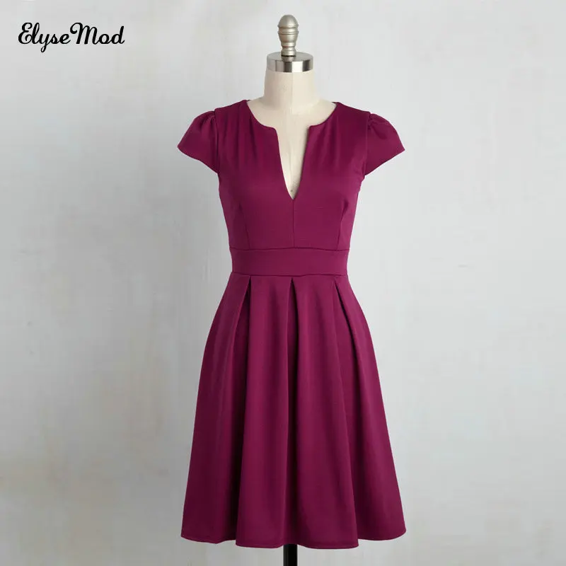 Платье До Колена С V образным вырезом и рукавами крылышками|special occasion dresses|special