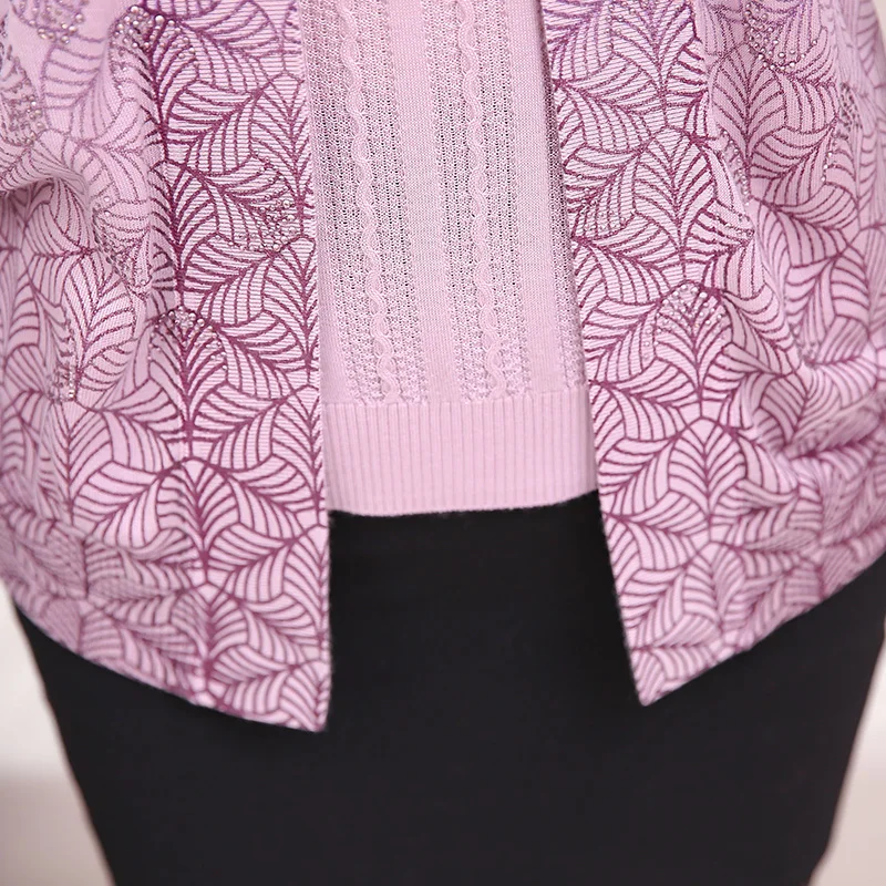 ASLTW 2 Pieces Set Sweater Fashion Spring Autumn Print Cardigan Plus Size Leisure O Neck Shirt + Suits |
