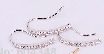 silver color 10 пар zyz184-9198 Белый CZ Циркон уха Провода молния Серьги Выводы для DIY Для женщин Обувь для девочек ювелирные изделия - Цвет: silver color