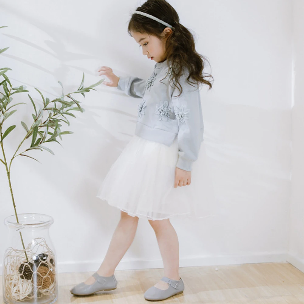 New Spring Autumn Cute Lace Flower Girls Voile Princess Dress Floral Girl Ball Gown Long sleeve Children One piece | Детская одежда и