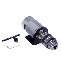 dc 12v lathe press 555 motor with miniature hand drill chuck and mounting bracket 555 dc brush motor 18000rpm for diy assembly