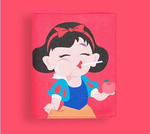 Сумки для паспорта с рисунком из мультфильма; модные сумки для девочек с изображением снежной принцессы; сумки для удостоверения личности; красные, розовые, синие молнии; кошельки для денег - Цвет: 1