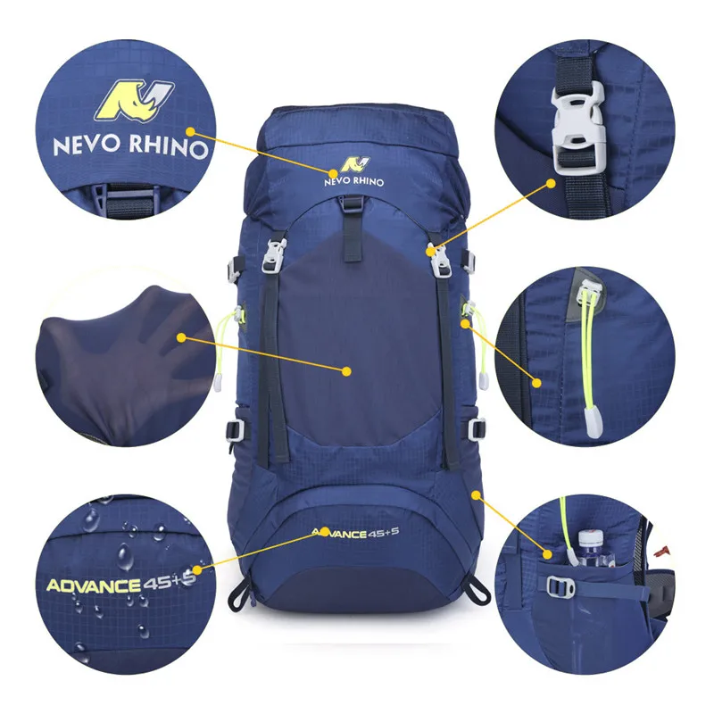 NEVO RHINO 50L водонепроницаемый мужской рюкзак унисекс дорожная сумка походный открытый альпинистский рюкзак для мужчин