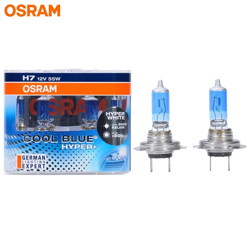 OSRAM H1 H3 H4 H7 H9 H11 9005 HB3 9006 HB4 12 В 5000 К Xenon сине белые галогенные лампы фар автомобилей - Фото №1