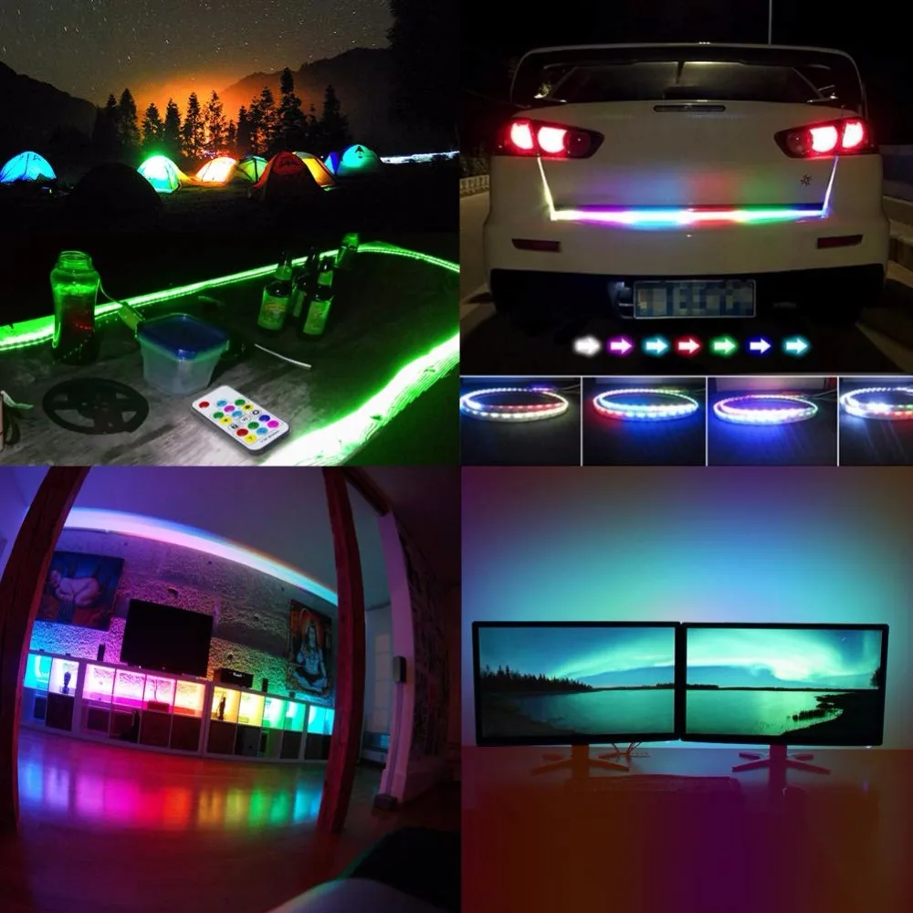 USB RGB Светодиодная лента 5 в ws2812 ws2812b Водонепроницаемая 5050 Гибкая светодиодная