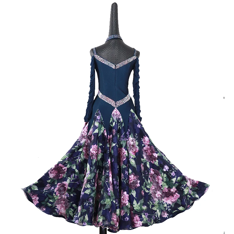Ballroom Dance Dress For Women High Quality Competition Dresses Modern Waltz Tango Standard Costume blue black LXT545 | Тематическая